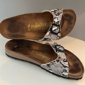 Papillio by Birkenstock Single Adjustable Strap Black/Brown Snake